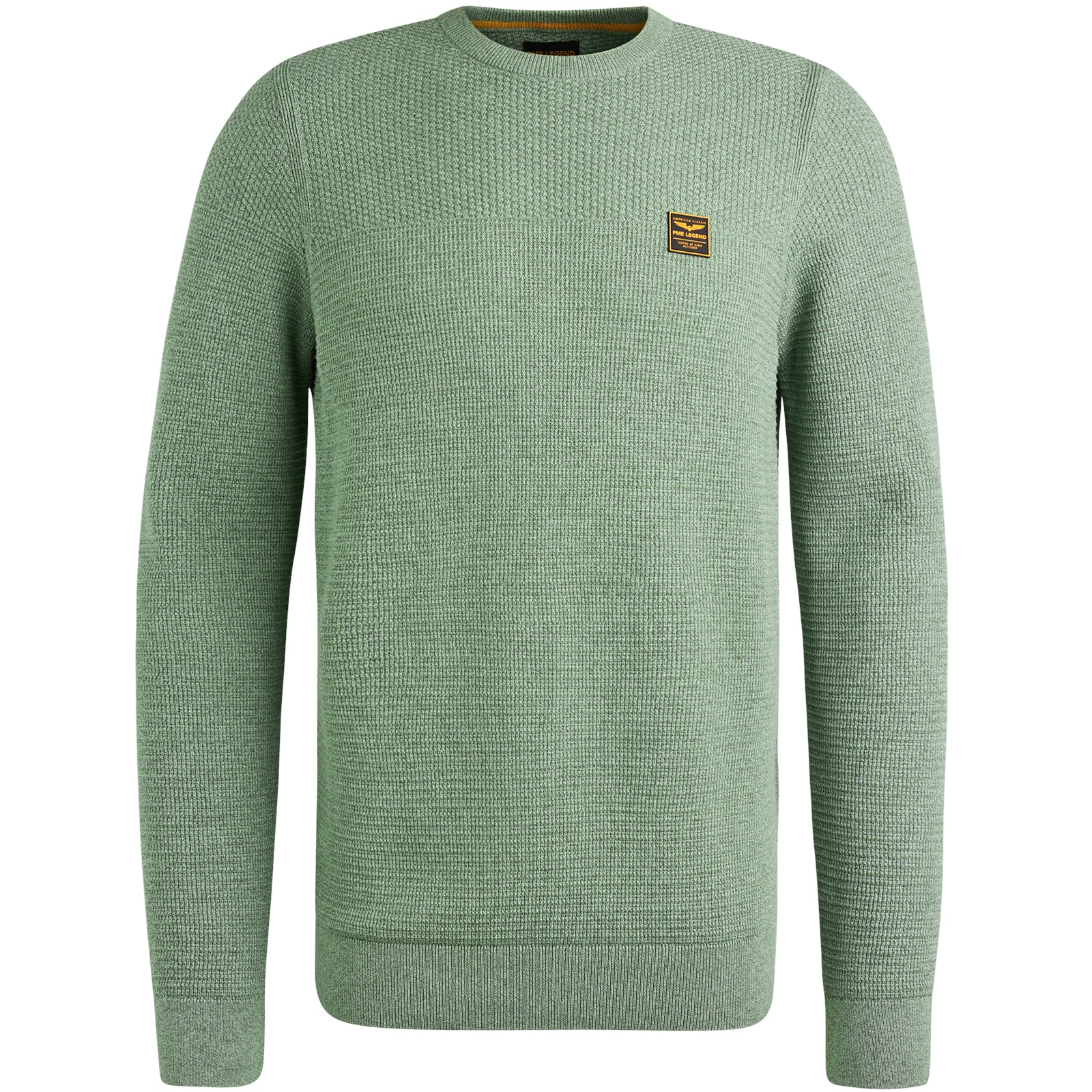 Crewneck collar cotton mouline